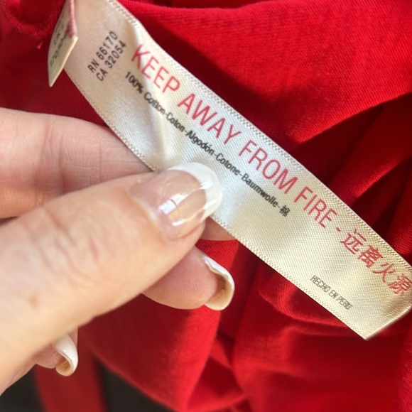 Anthropologie Red 100% Cotton Long Sleeve Mock Turtleneck Size Large - Picture 7 of 12